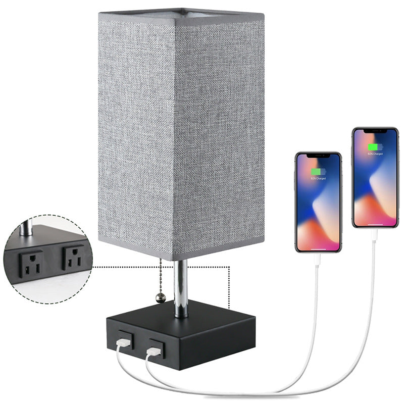 Illuminate Your Space with the Linen Square Bedside Table Lamp